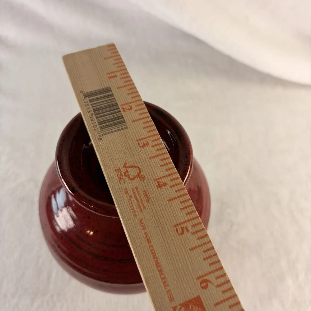 Retired Southern Living at Home Verona Red Olive Jar Vase Double Handle 7.5